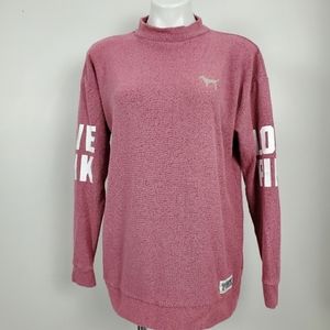PINK | Textured Mauve Logo Pullover Small